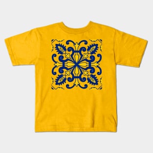 Traditional Nikea Moroccan Moors Portuguese Tiles Azulejo Graphic Pattern Kids T-Shirt